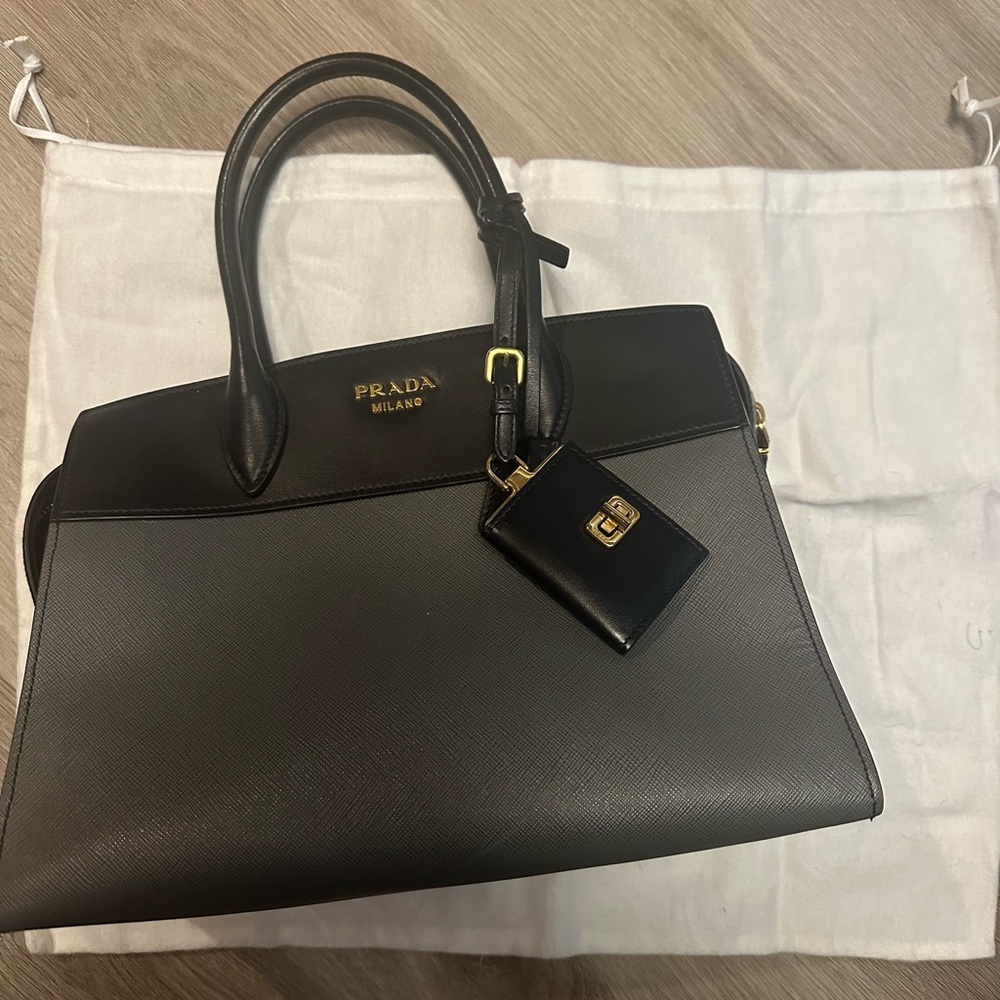 Prada Black and Gray Handbag